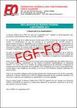 Déclaration du bureau fédéral FGF-FO