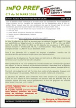 Bulletin Syndicat FO PREFECTURES PAS-DE-CALAIS – AVRIL 2018