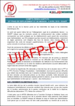 Compte rendu UIAFP-FO du groupe de travail sur les frais de déplacement et de mission qui s’est tenu à la DGAFP le 4 avril 2018