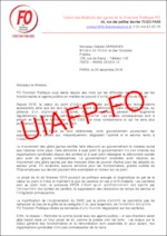 LETTRE UIAFP FO  : SITUATION DES FONCTIONNAIRES ET AGENTS PUBLICS ADRESSÉE AU MINISTRE DE L’ACTION ET DES COMPTES PUBLICS
