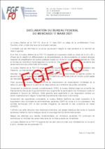Déclaration de la FGF FO du 17 mars 2021 et Circulaire du Premier Ministre du 10 mars 2021 visant à accélérer la déconcentration de la gestion budgétaire et des ressources humaines pour renforcer la capacité d’action de l’État dans les territoires