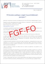 Synthèse FGF-FO sur l’accord télétravail dans la fonction publique
