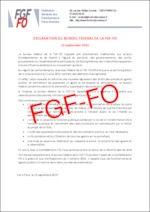 DÉCLARATION DU BUREAU FÉDÉRAL DE LA FGF-FO