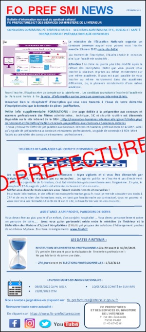 Newsletter – FOPREF SMI – Février 2022