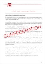 Déclaration du Comité confédéral national des 30 et 31 mars