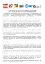 Communiqué commun des URIF appelant à manifester pour le 1er mai à Paris