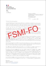 Courrier du Ministre à la FSMI FO concernant les JO 2024