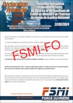 Déclaration liminaire FSMI FO lors de la formation spécialisée ministérielle du 12 mars 2024