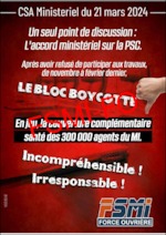 Boycott du bloc des 14 ( Alliance, UNSA, SNIPAT …) au CSA ministériel