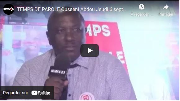TEMPS DE PAROLE: Abdou Ahamada Ousseni – 6 septembre 2018