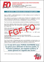15 MAI 2014 : Défendre le statut et l’emploi public