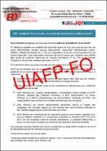 COMMUNIQUE DE PRESSE – UIAFP FO – Qualité de vie au travail  un accord déconnecté de la réalité au travail