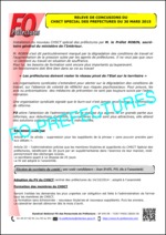 Compte rendu FO CHSCT du 30 mars denier et lettre ministérielle du 16-12-2014 – prévention médicale des agents du ministère