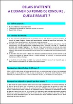 SNICA FO –  Délais d’attente à l’examen du permis de conduire: quelle réalité?