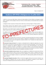 Audience Avenir de la Fonction publique – Parcours professionnels, carrières et rémunérations  à Matignon du 15 juillet 2015