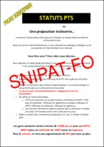 SNIPAT FO – appel à la  grève du 3 novembre des agents de la PTS