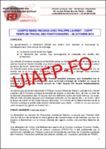 Réunion du 28 octobre 2015 entre l’UIAFP FO avec Philippe Laurent (Président du conseil supérieur de la Fonction publique territoriale ) sur le temps de travail des fonctionnaires