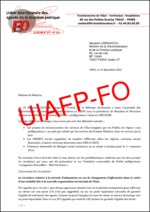 Réforme territoriale -UIAFP FO  COURRIER à la ministre de la Fonction Publique