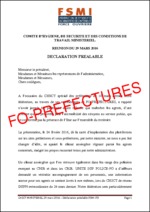 Déclaration préalable lue au CHSCT ministériel du 29 mars 2016