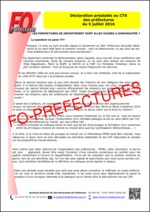 Déclaration préalable FO Préfectures lue à l’ouverture du Comité Technique Spécial des préfectures