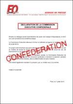 Déclaration de la Commission exécutive Confédérale du 7 juillet et discours de Jean-Claude Mailly lors du meeting du 6 juillet à Paris