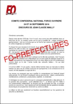 CCN des 29 et 30 septembre 2016 : discours de Jean Claude MAILLY et résolution