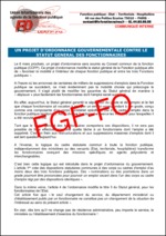 PROJET D ORDONNANCE GOUVERNEMENTALE CONTRE LE STATUT GÉNÉRAL DES FONCTIONNAIRES