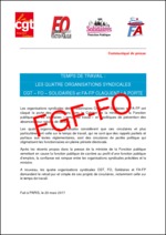 Communiqué de presse commun des quatre organisations CGT – FO – SOLIDAIRES et FA FP suite à la réunion sur le temps de travail