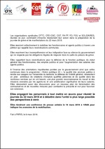 COMMUNIQUE DE PRESSE DES OS FP ET ANNONCE D UNE CONFÉRENCE DE PRESSE LE 16 MARS A 10 H
