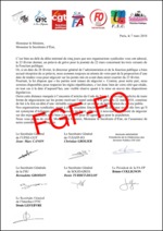 LETTRE AU MACP DES OS FP CFE-CGC, CFTC, CGT, FA-FP, UIAFP-FO, FSU et SOLIDAIRES SUITE AU PRÉAVIS DE GRÈVE