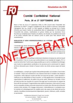 RÉSOLUTION – Comité confédéral national FO