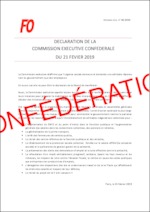 Déclaration de la Commission exécutive confédérale FO  du 21 février 2019