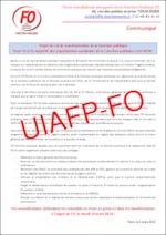 Projet de Loi de transformation de la fonction publique Pour FO et la majorité des organisations syndicales de la FP c’est NON !