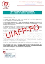 DÉCLARATION FO FONCTION PUBLIQUE LUE A L’ISSUE DU CCFP DU 15 MARS 2019