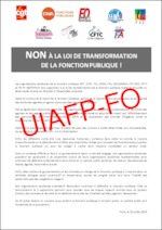 Déclaration des Organisations syndicales Fonction publique – Opposition à la loi transformation de la Fonction publique !