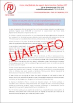 Mise en œuvre de la Loi de transformation de la Fonction publique – FO rappelle son opposition