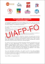 COMMUNIQUE DE PRESSE COMMUN  CFDT, CFTC, CGT, FA, FO, FSU, SOLIDAIRES et UNSA