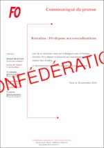 Retraites  – FO dépose ses revendications
