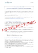 Coronavirus -COVID 19 – Questions/réponses pour les employeurs et agents publics