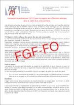 Analyse et revendications FGF FO pour les agents de la Fonction publique  dans le cadre de la crise sanitaire