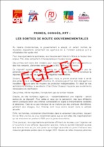 Courrier intersyndical concernant notamment l’ordonnance sur les congés et RTT ainsi que les primes