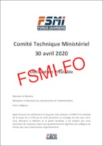 Comité Technique Ministériel du 30 avril 2020 – Déclaration Préalable