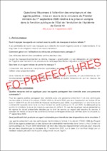 questions réponses  de la DGAFP relatif à la mise en œuvre de la circulaire du Premier ministre du 1er septembre 2020 relative à la prise en compte dans la fonction publique de l’État de l’évolution de l’épidémie de Covid-19