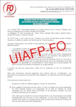 Compte rendu suite à l’Assemblée plénière du Conseil commun de la Fonction Publique du 2 octobre 2020 et la déclaration FO lue en séance