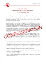 Déclaration de la Commission exécutive confédérale FO du 19 novembre 2020