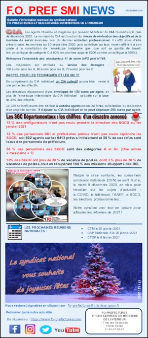 Newsletter – FOPREF SMI – décembre 2020