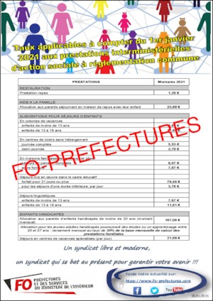 Circulaire du 24 décembre relative aux prestations interministérielles d’action sociale