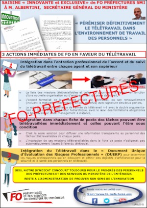 Inclusion du télétravail dans les fiches de poste et dans l’entretien professionnel