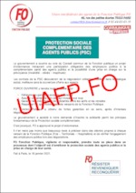 COMMUNIQUE DE PRESSE SUR LA PROTECTION SOCIALE COMPLÉMENTAIRE (PSC) DES AGENTS PUBLICS