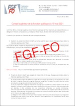 Compte-rendu FGF-FO du Conseil supérieur de la fonction publique de l’État du 19 mai 2021